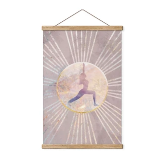 Textielposter yoga zonnegroet roze - Manovski 