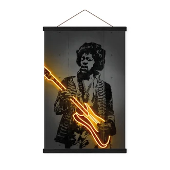 Textielposter Jimi Hendrix - Mielu 
