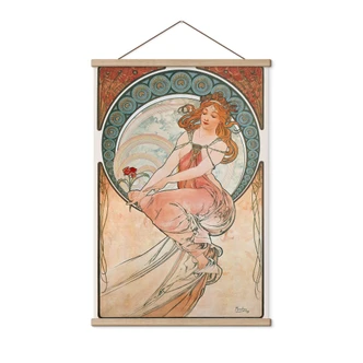 Póster de tela Mucha - Cuatro artes: Pintura 