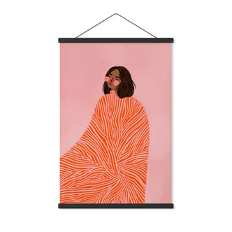 Stampe su tessuto donna con coperta arancione - Müller 