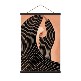 Stampe su tessuto donna con abito a righe nere - Müller 