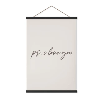 Textile poster Ps. I love you - Love message for Valentine's Day 
