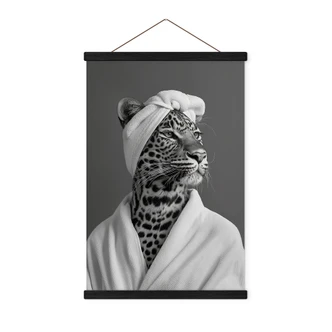 Royale spa time-out Textielposter met luipaard - Rahner 