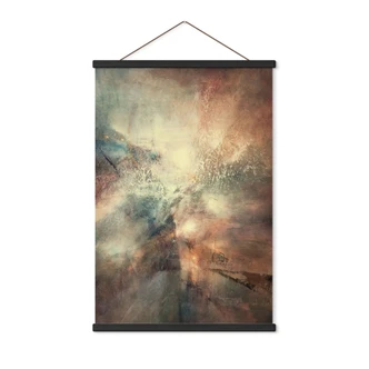 Obraz tkaniny Abstrakcyjna mgła w złotym świetle - Schmucker Obraz tkaniny Abstrakcyjna mgła w złotym świetle - Schmucker