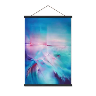 Stoffbild Polarlicht in Türkis und Lila - Schmucker Stoffbild Polarlicht in Türkis und Lila - Schmucker