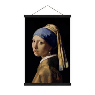 Textielposter Vermeer - Het meisje met de parel 
