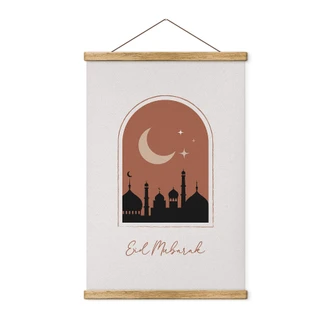Textile poster Eid Mubarak at night 