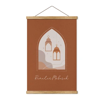 Textile poster Ramadan Mubarak lanterns 