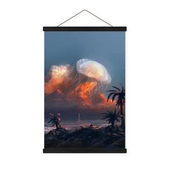 Póster de tela aeroespacial - Isla atlántica 