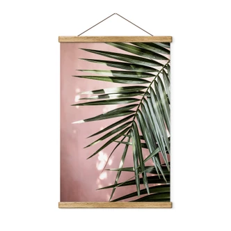 Stoffbild Palmenblatt vor rosa Wand - Böhmer 