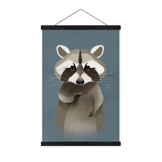 Stoffbild Waschbär - Braun 