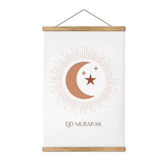 Textile poster Eid Mubarak crescent moon 