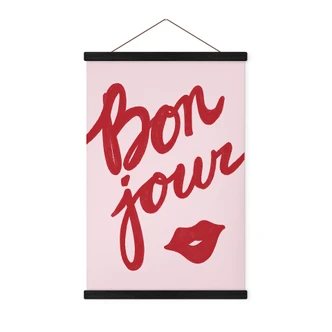 Stoffbild Bonjour mit Kussmund - Fritsch 