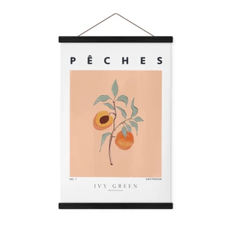 Stoffbild Saftige Pfirsiche - Ivy Green Illustration 