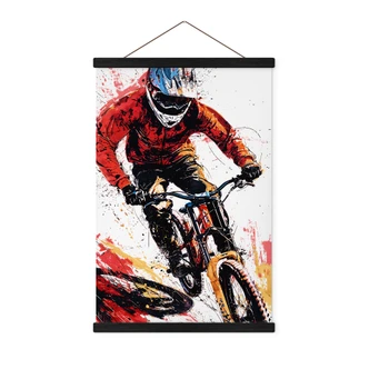 Poster tessile Dinamico ciclista di montagna - Jaszke 