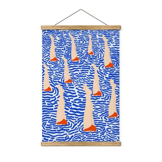 Textielposter Zwemmer in het zwembad - Illustratie - Jota de jai 