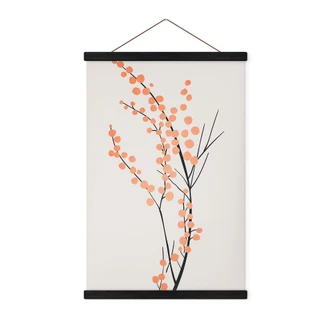 Tekstil plakat Ferskenfarvede kirsebærblomster - Kubistika 