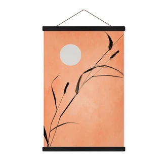 Tekstil plakat Siv i ferskenfarvet solskin - Kubistika 