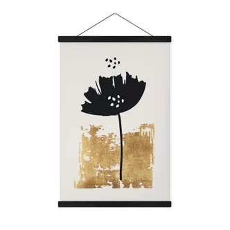 Tekstil plakat Kubistika - Black Flowers Tekstil plakat Kubistika - Black Flowers