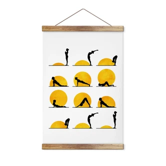Tekstil plakat Kubistika - Yoga - Solhilsenen Tekstil plakat Kubistika - Yoga - Solhilsenen