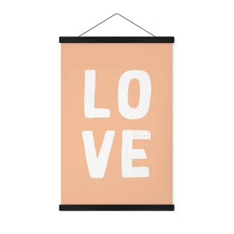 Obraz tkaniny Litery miłości Brzoskwinia 