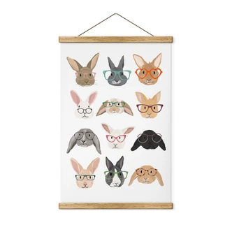 Obraz tkaniny króliki w okularach - Melin 