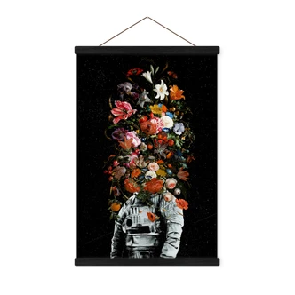 Textielposter Astronaut met bloemstuk - Nicebleed 