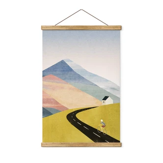 Textielposter Rivers - Fietsen in de Bergen 