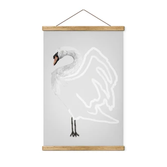 Textielposter Zwaan illustratie - Roberg 