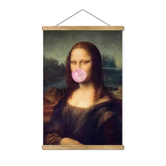 Affiche textile Mona Lisa avec chewing-gum 