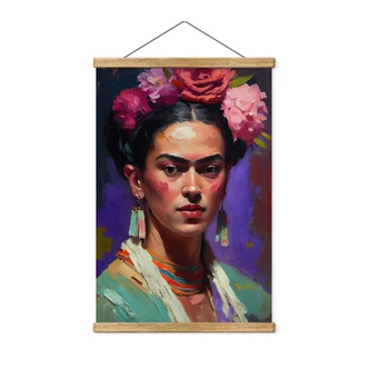 Affiche textile Treechild - Portrait of Frida Kahlo 