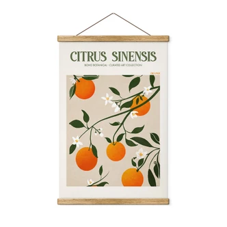 Stoffbild Boho Orangenbaum - Citrus Sinensis - Tunaboylu 