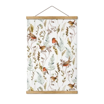 Affiche textile Moineaux et rouge-gorges - UN Designs 