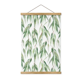 Affiche textile Branches avec des feuilles vertes - UN Designs 