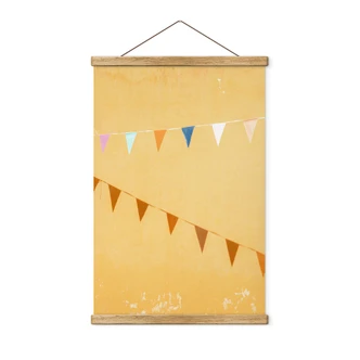 Stoffbild Mexikanische Flaggen - Bunte Fähnchen - Zwart 