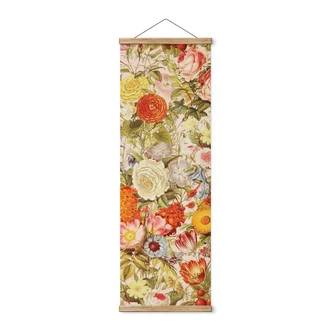 Stoffbild Farbenfrohe Blumencollage - Frida Floral Studio - Panorama 