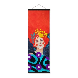 Affiche textile Hülya - Flowers in her hair 