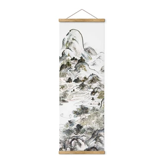 Textile poster Taiga - Fishing in spring - Panorama 