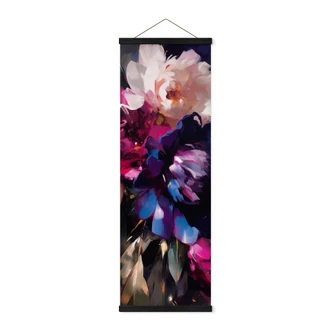 Affiche textile Treechild - Arrangement de fleurs vintage - Panorama 