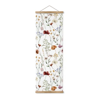 Obraz tkaniny Kolorowe polne kwiaty - UN Designs - Panorama 