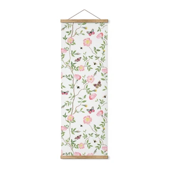 Affiche textile Roses roses au printemps - UN Designs 