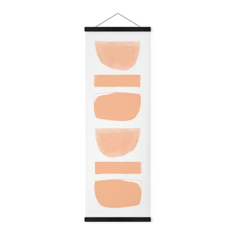 Stoffbild Abstrakte Formen in Pfirsichfarben - uplusmestudio - Panorama 