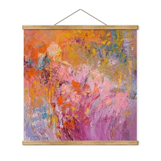 Stampe su tessuto Giardino di rose astratto e colorato - Fagan - Quadrato 