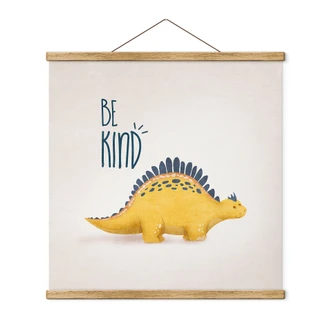 Stoffbild Dino Be Kind - Stegosaurus - Tunaboylu - Quadratisch 