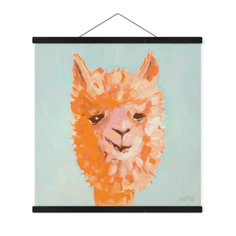 Affiche textile Alpaca orange - Zwara - Carré 