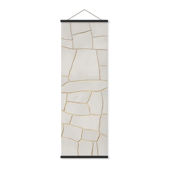 Textile poster Abstract cracked pattern in beige | natural stone pattern - Alma - Panorama 