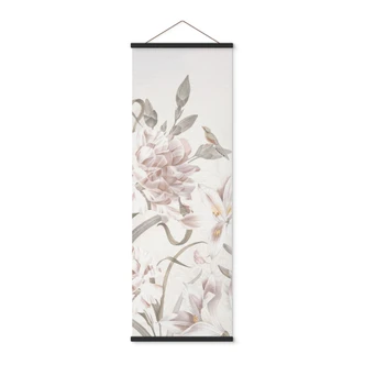 Stoffbild Florale Wiese in Hellrosa - Bloomery Decor - Panorama 