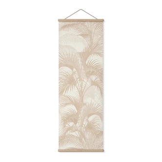 Stoffbild Palmen im Dschungel Beige - Bloomery Decor - Panorama 