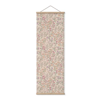 Stoffbild Wiesenblumen Vintage - Beige - Bloomery Decor - Panorama 