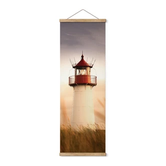 Stoffbild Leuchtturm an der Küste von Sylt - Eisenmann - Panorama 